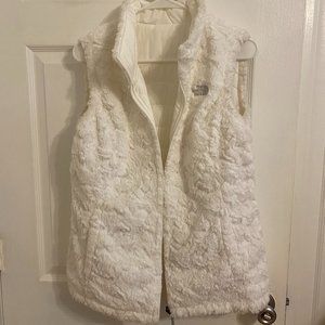White Reversible North Face Vest